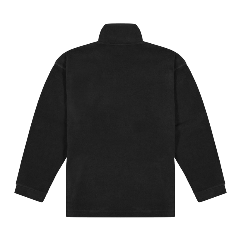 MENS MICROFLEECE HALF ZIP TOP (BLACK)