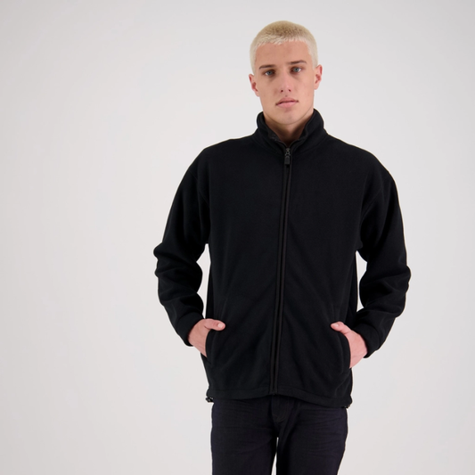 MENS BLACK MICROFLEECE JACKET - FULL ZIP