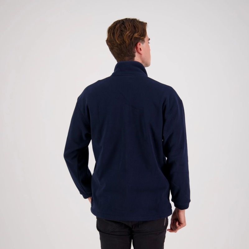 MENS NAVY MICROFLEECE JACKET - FULL ZIP