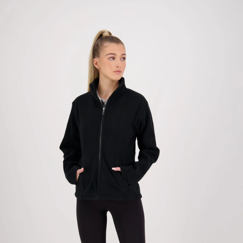 BLACK MICROFLEECE JACKET - WOMENS