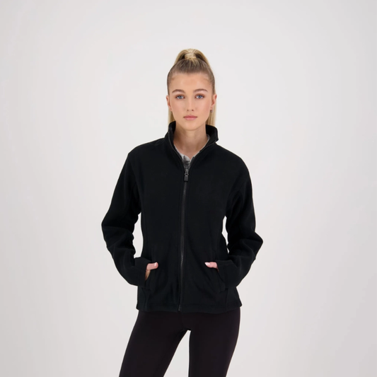 BLACK MICROFLEECE JACKET - WOMENS