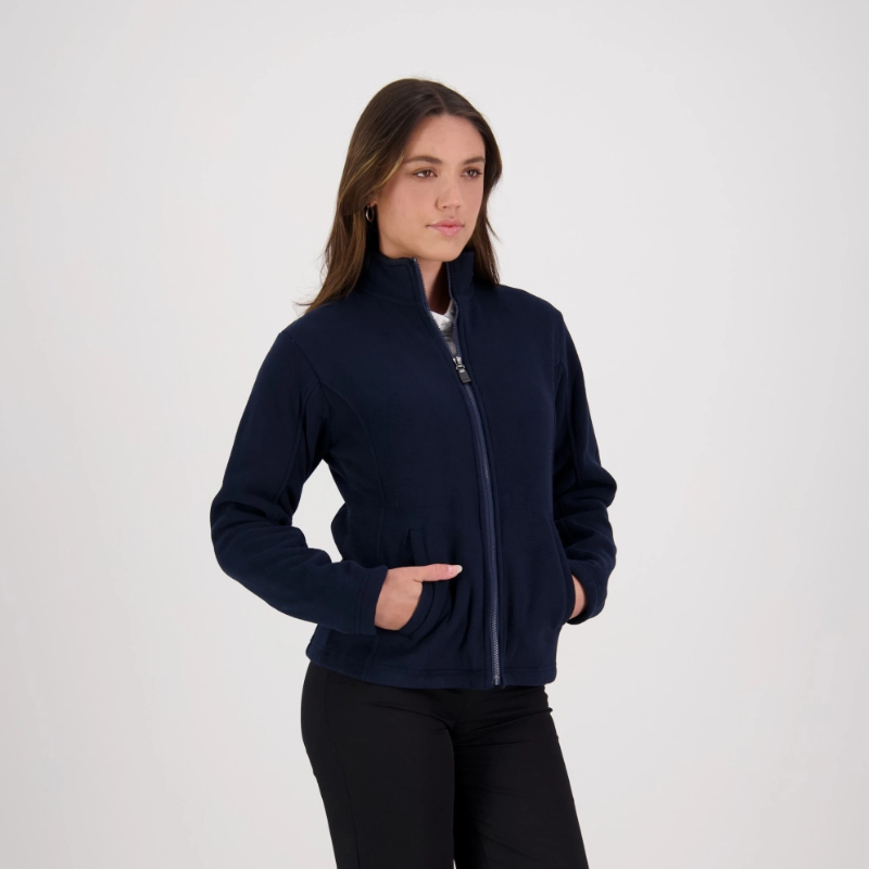 NAVY MICROFLEECE JACKET - WOMENS