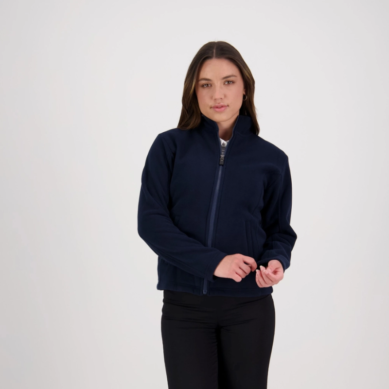 NAVY MICROFLEECE JACKET - WOMENS