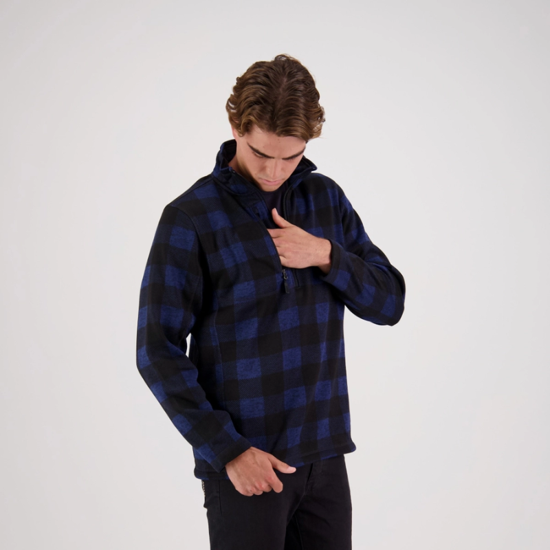 OKARITO MENS HALF ZIP FLEECE - NAVY