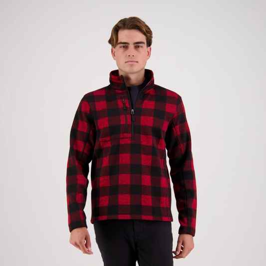 OKARITO MENS HALF ZIP FLEECE - RED