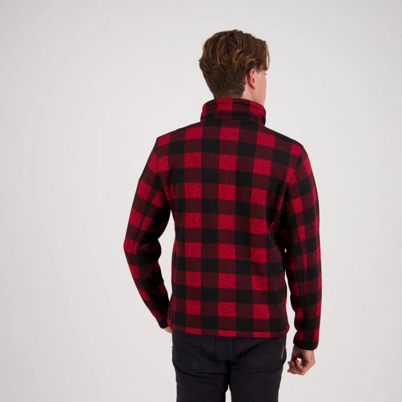 OKARITO MENS HALF ZIP FLEECE - RED