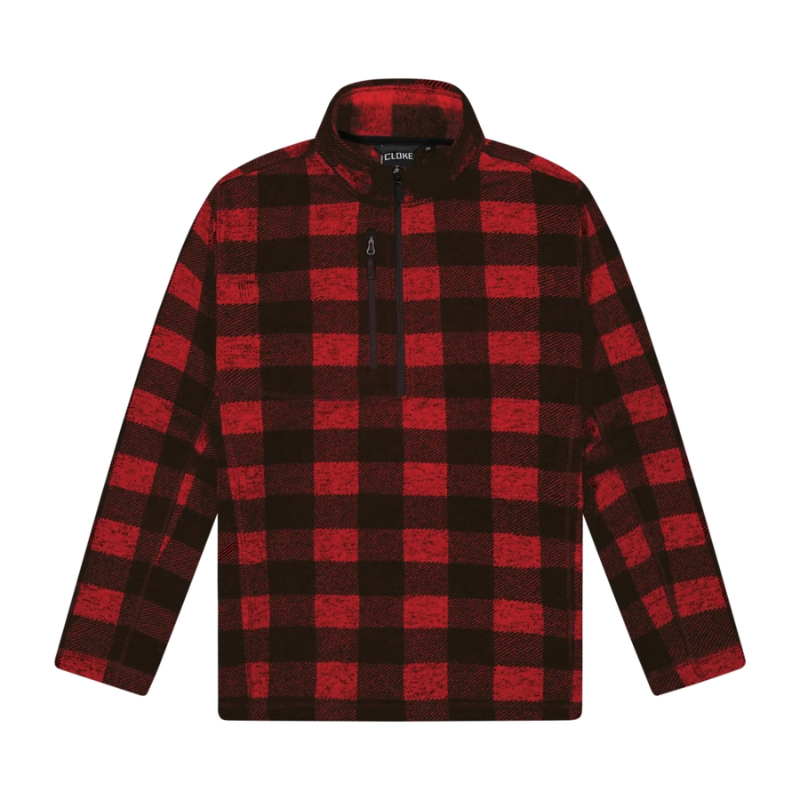 OKARITO MENS HALF ZIP FLEECE - RED