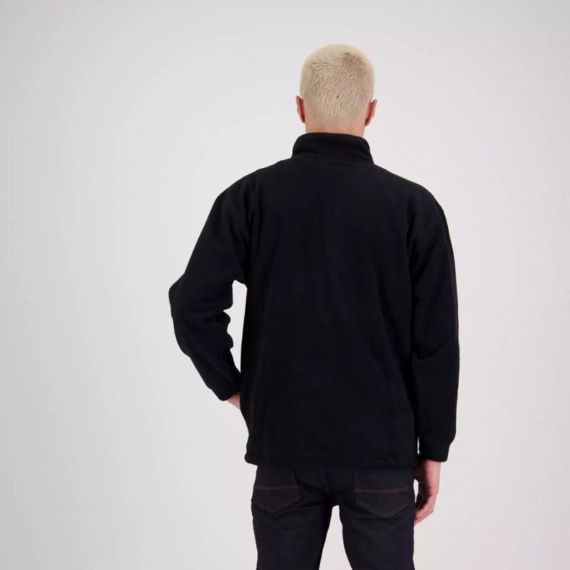 MENS MICROFLEECE HALF ZIP TOP (BLACK)