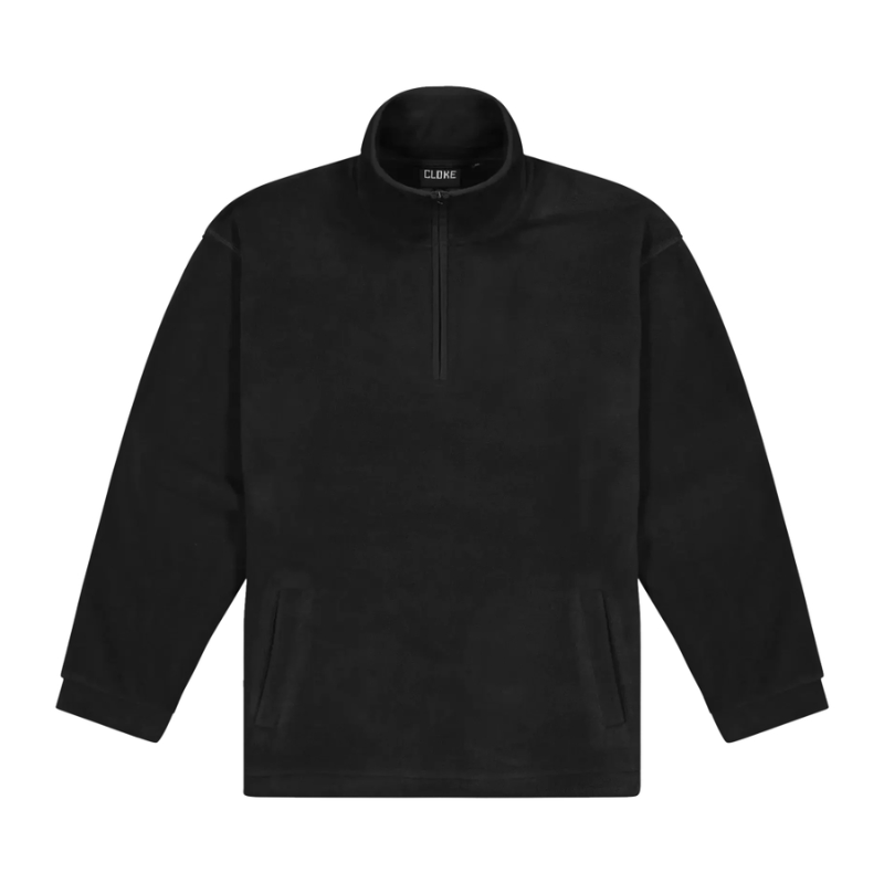 MENS MICROFLEECE HALF ZIP TOP (BLACK)