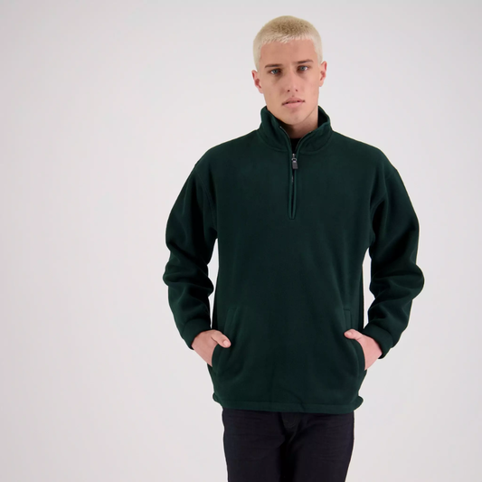 MENS MICROFLEECE HALF ZIP TOP (FOREST)