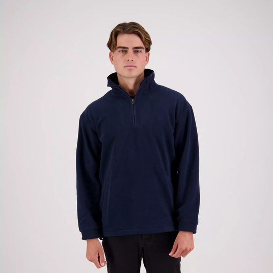 MENS MICROFLEECE HALF ZIP TOP (NAVY)
