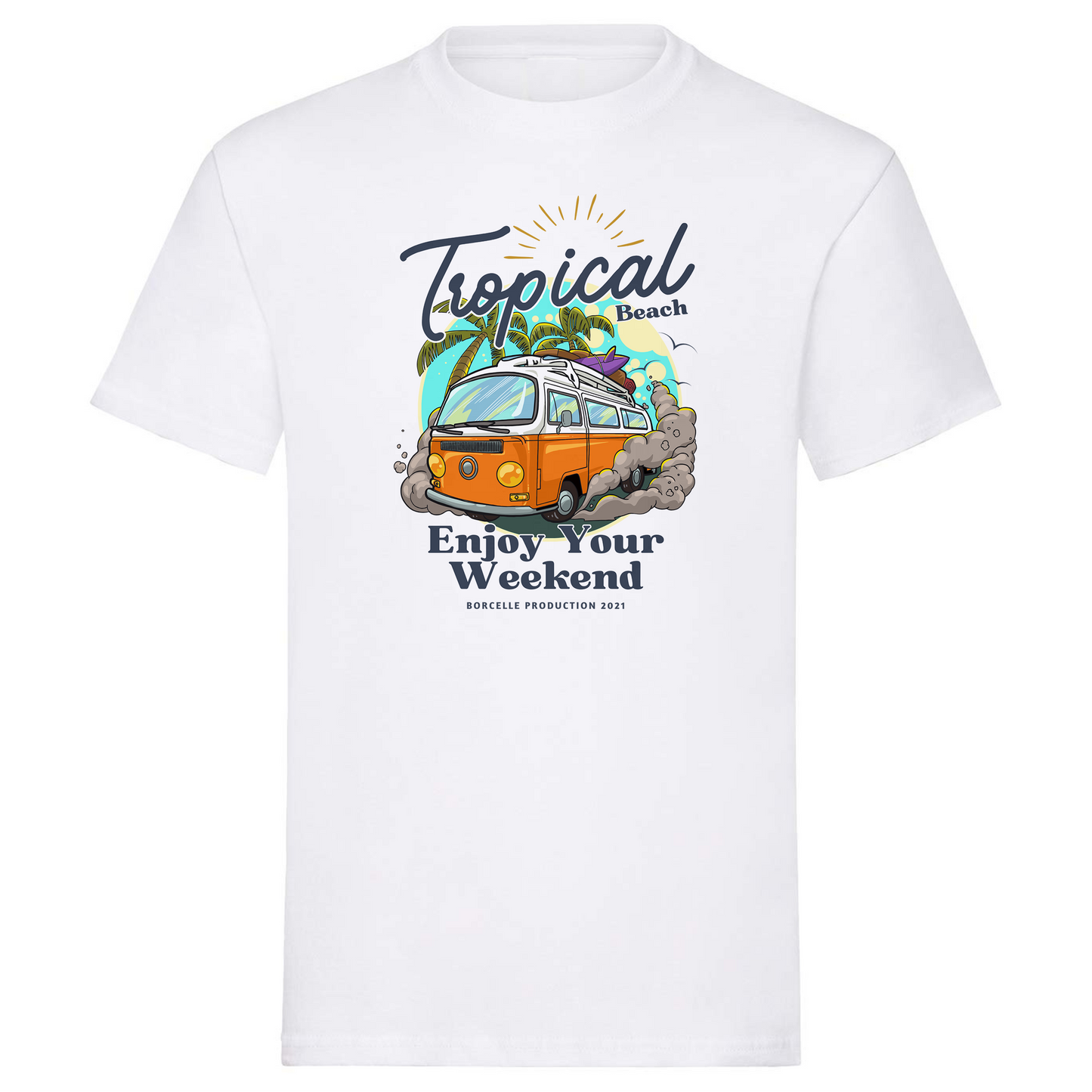 Rebira Tropical Beach Graphic T-Shirt