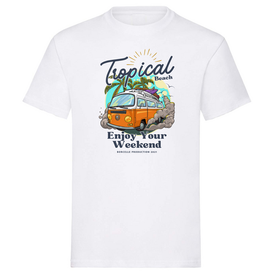 Rebira Tropical Beach Graphic T-Shirt